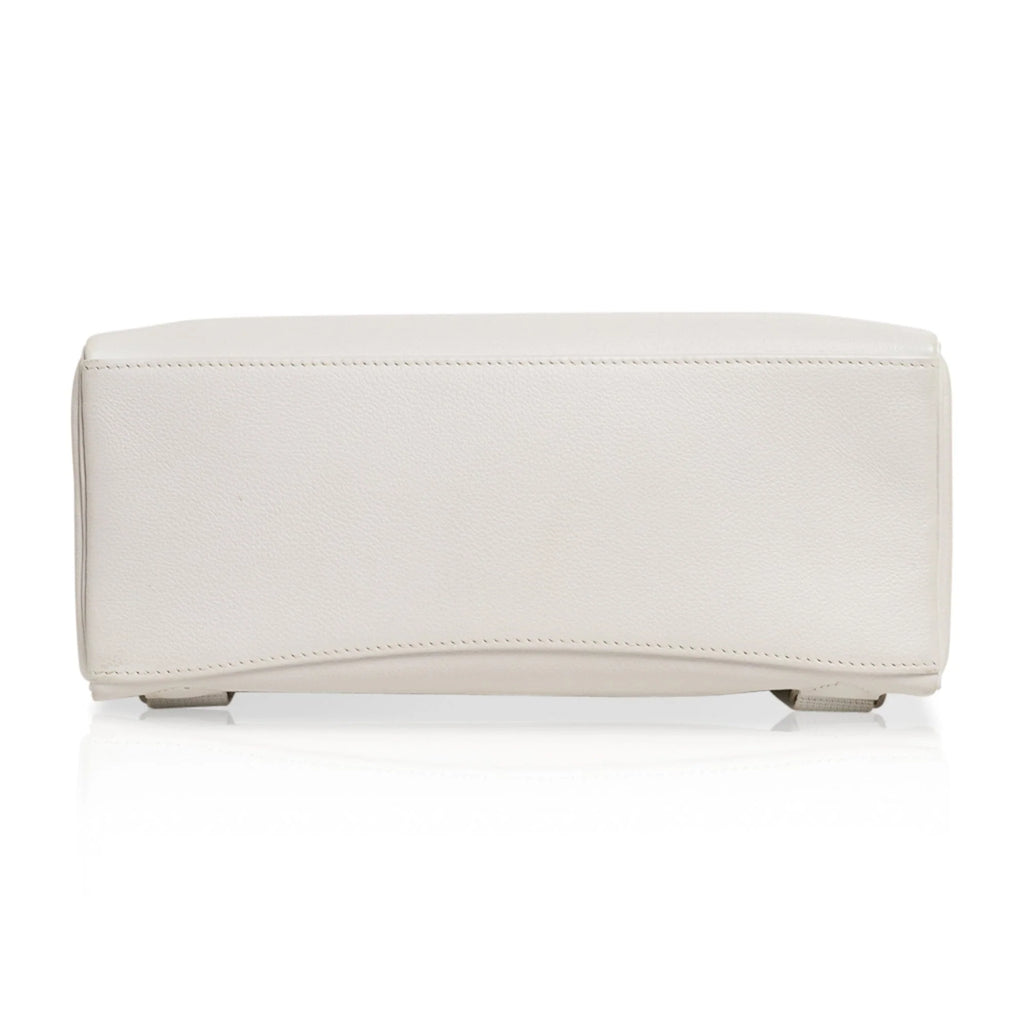 Kelly Ado 28 Bag White Evergrain Palladium Hardware