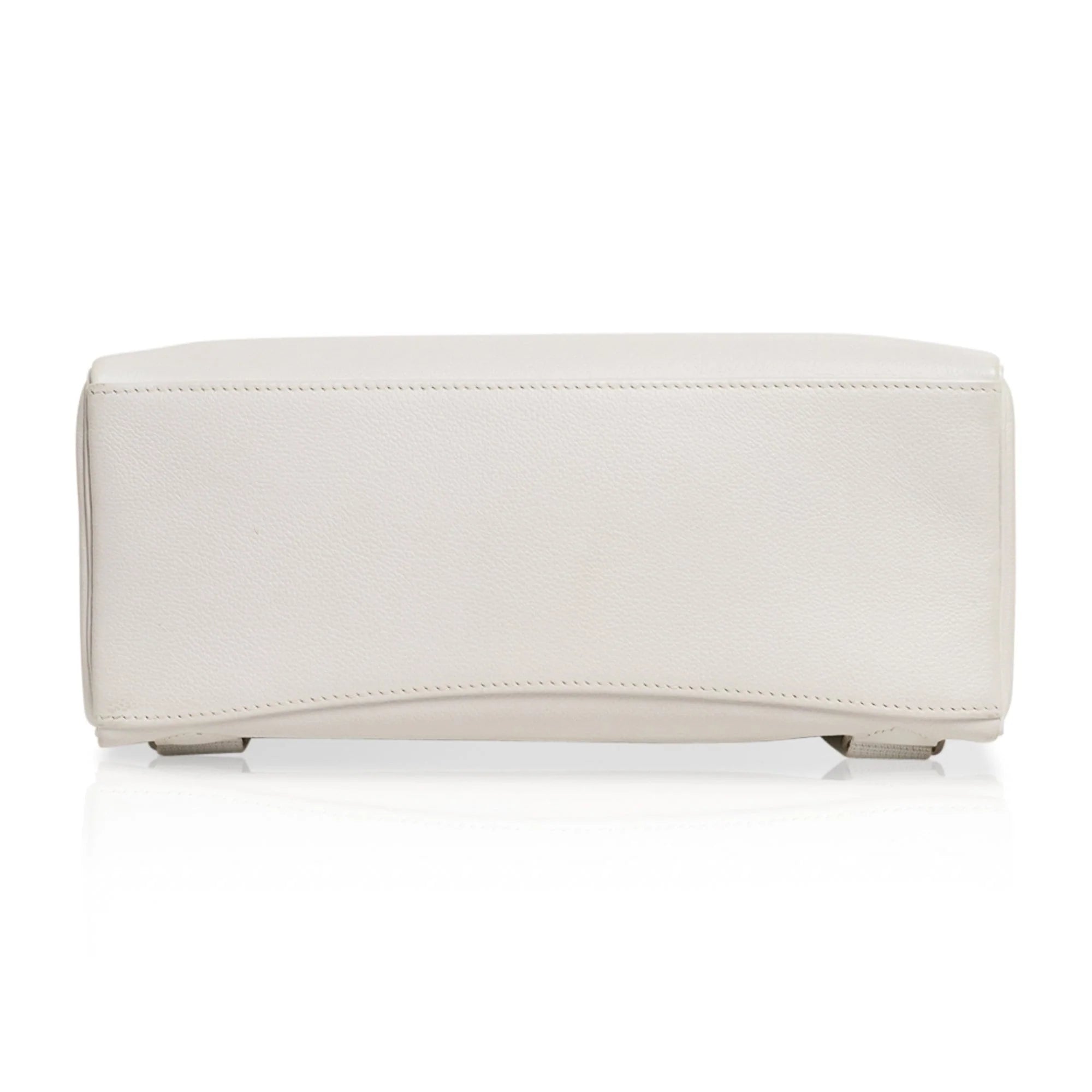 Kelly Ado 28 Bag White Evergrain Palladium Hardware
