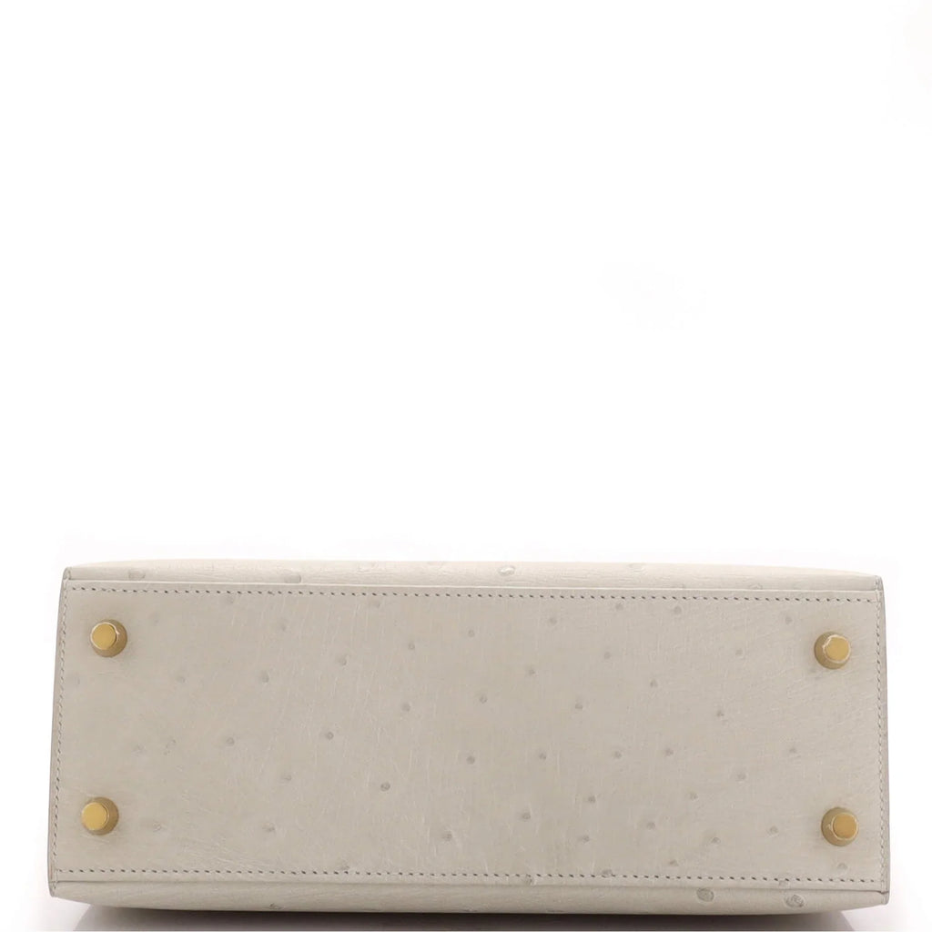 Kelly II Sellier Mini Beton Ostrich Gold Hardware