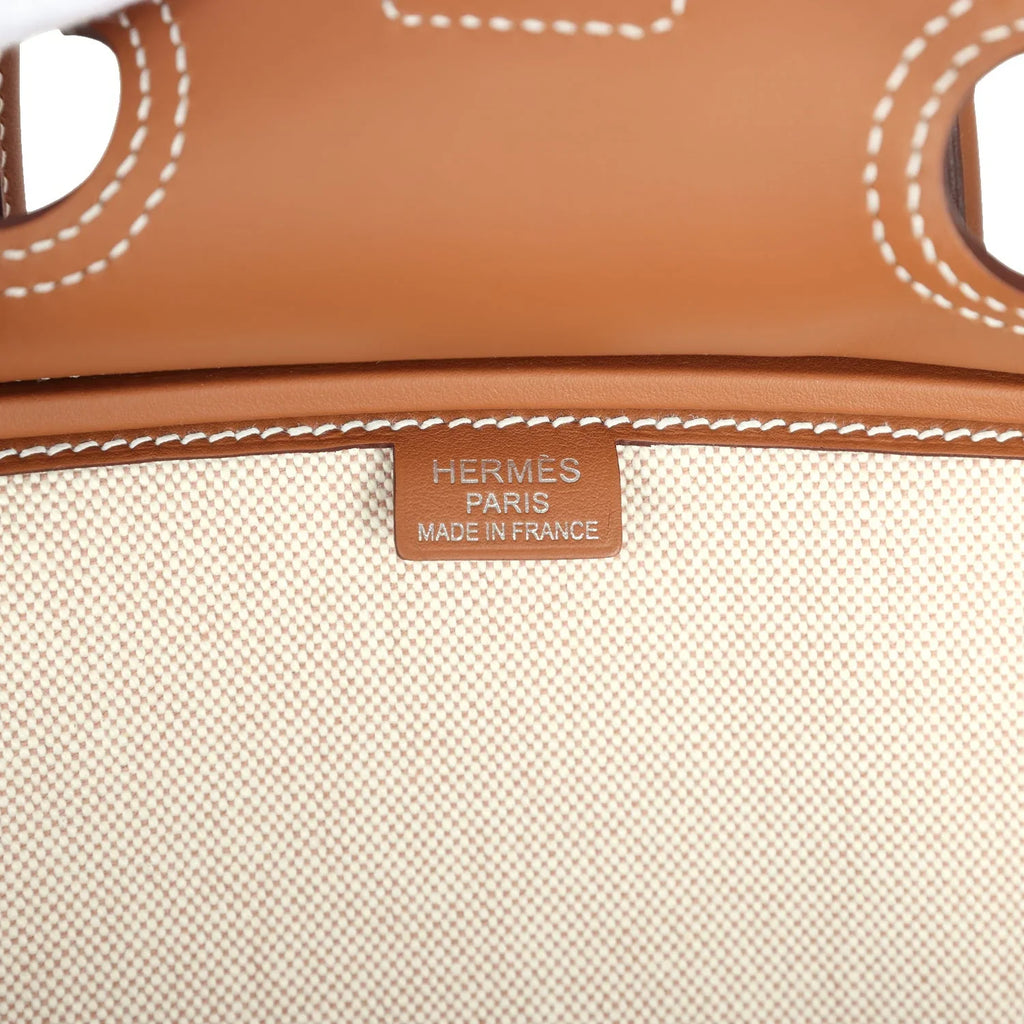 Birkin Cargo 35 Gold Swift and Gold-Ecru Toile H Canvas Palladium Hardware