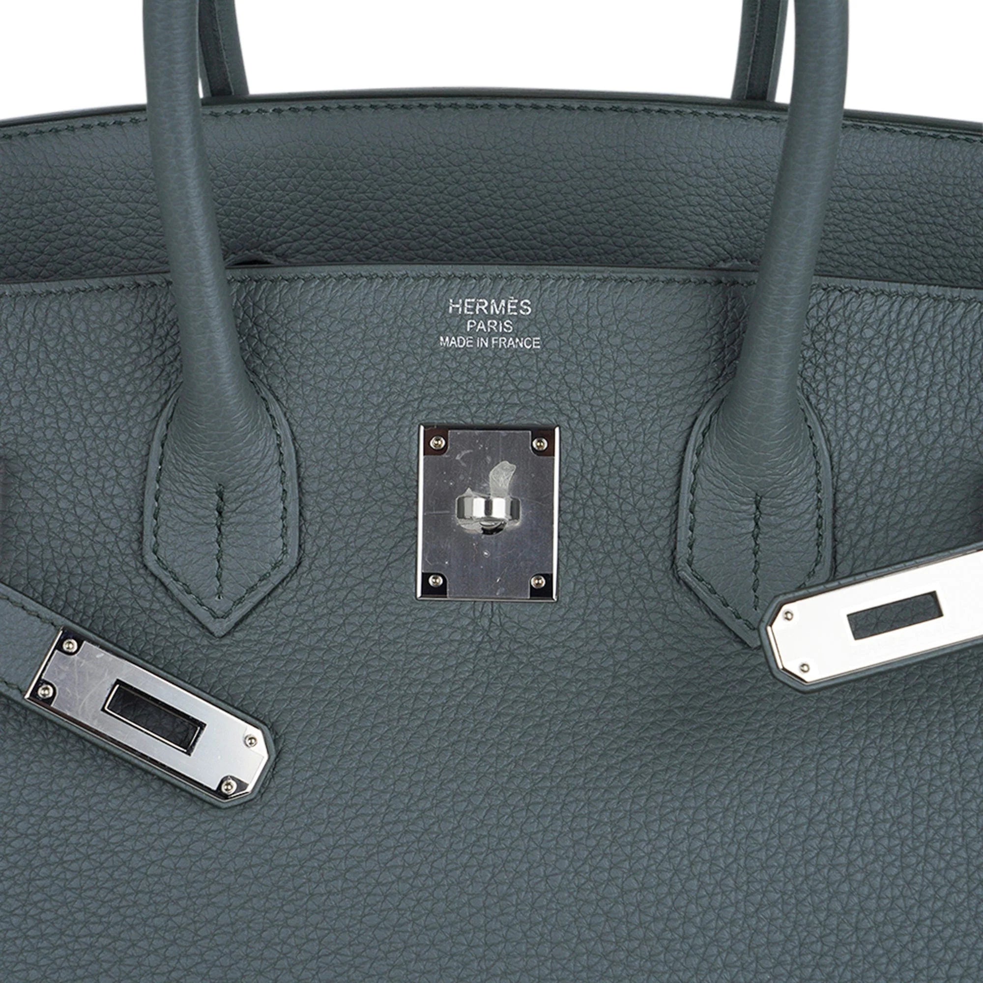 Birkin 35 Bag Vert Amande Togo Leather with Palladium Hardware