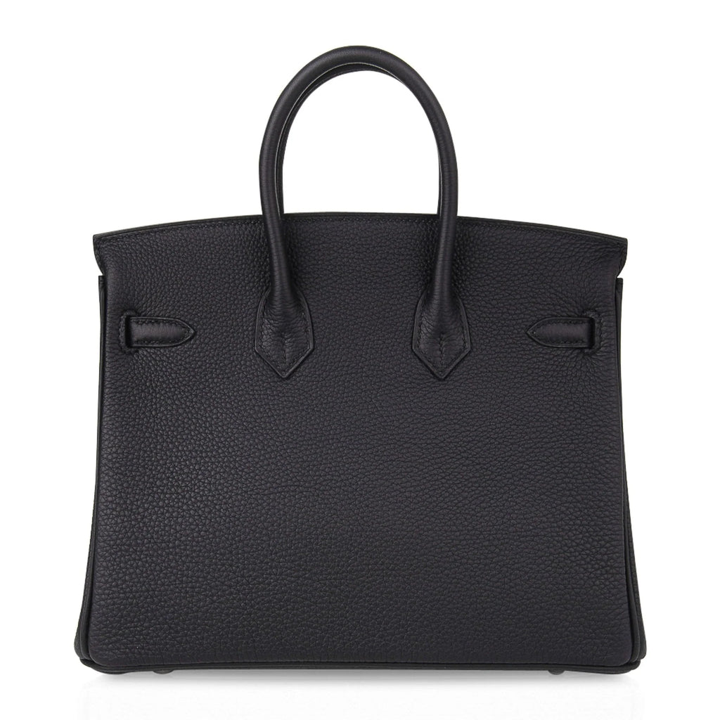 Birkin 25 Bag Black Palladium Hardware Togo Leather